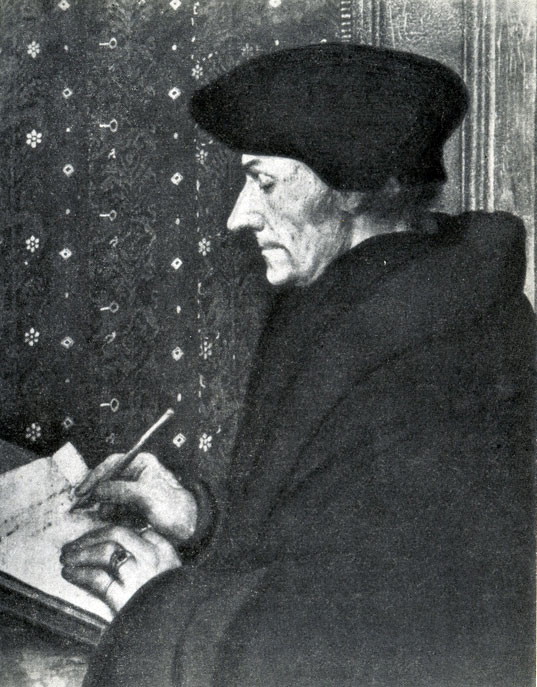 Г.  Гольбейн.  Портрет  Эразма  Роттердамского. XVI  в.