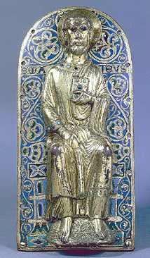 Пластина куполообразной формы, украшенная изображением святого Матфея